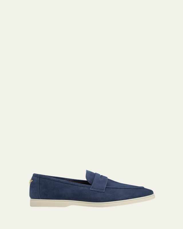 Sporty Suede Penny Loafers
